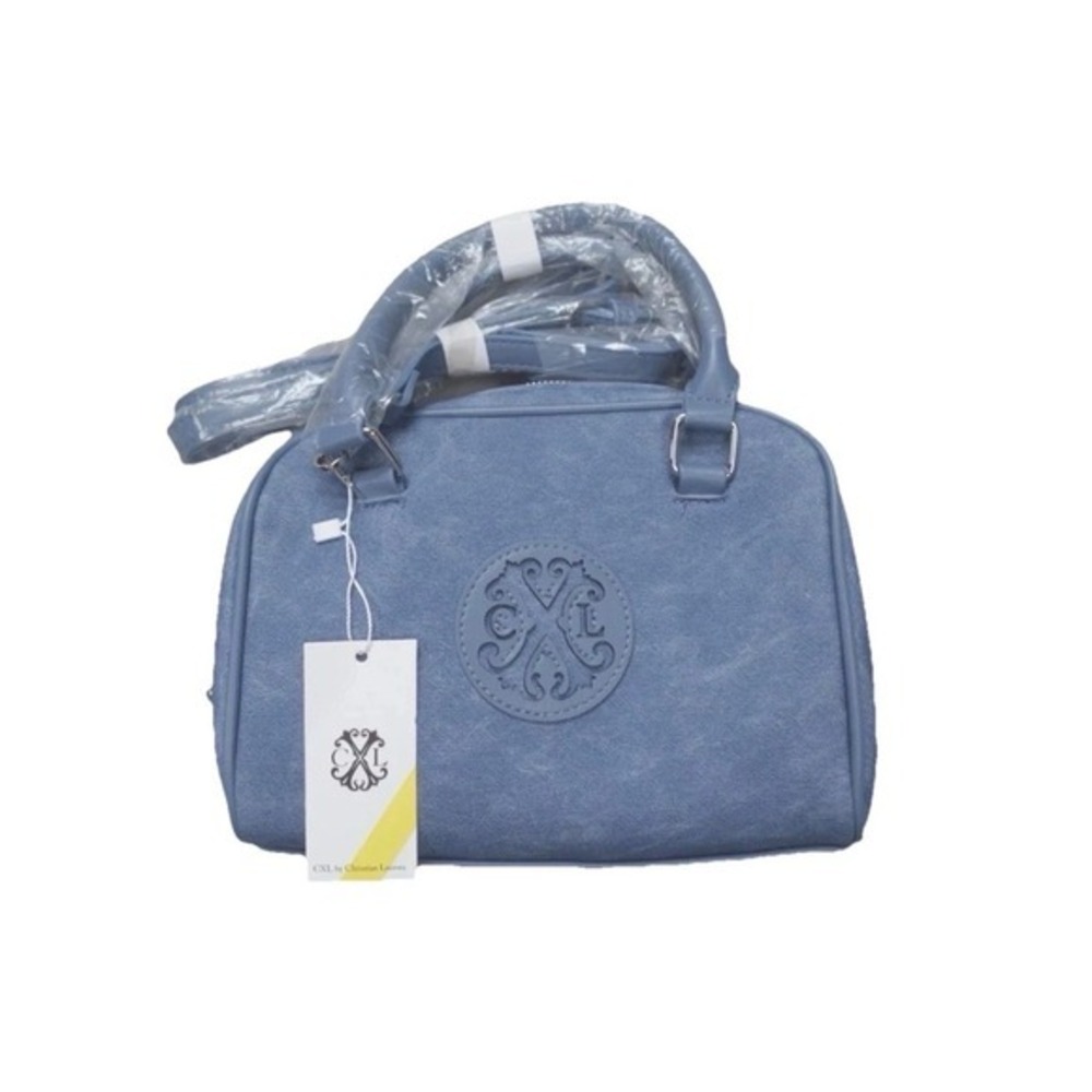 CXL Christian Lacroix Jasper PU Denim Satchel Bag Blue NEW